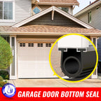 Jin&Bao 5/16" T-End Garage Door Seal Bottom Rubber Weather Stripping with 2 End Plugs, Weatherproof Seal Replacement Strip Dust & Pest Proof Threshold Buffering Garage Door Sweep (10FT, Black)