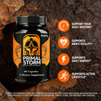 AMZEYE Primal Storm Capsules for Men, Advanced Daily Formula with Natural Ingredients, Maximum Strength Wellness Supplement for Energy, Vitality and Overall Health Support, 60 Capsules