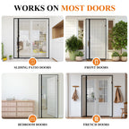 MAGZO Magnetic Screen Door, Fits 36'' x 96'' Door, Reversible Left Right Side Opening, Scratch-Proof Polyester, Pet&Kids Friendly, Easy Install with Hook&Loop, Keep Annoying Creatures Out, Grey