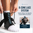 Z ATHLETICS Ankle Brace for Women & Men - Lace Up Adjustable Support with Side Stabilizers for Sprained Ankle, Achilles Tendonitis Relief | Basketball, Volleyball, Running & Sports Recovery