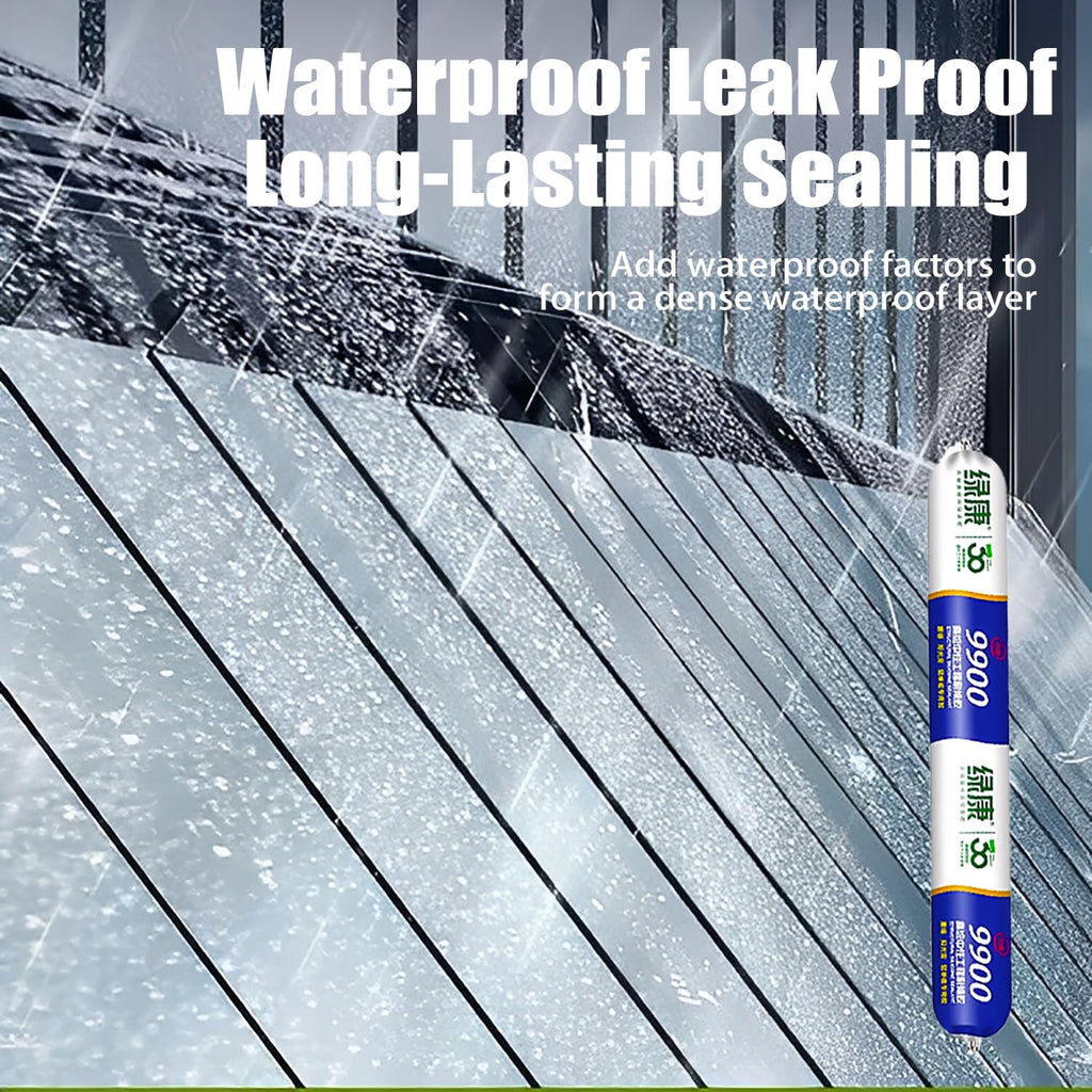 9900 Sealant Waterproof, Silicon Waterproof Sealant, Permanent Solution for Roof & Wall Cracks, Outdoor Water Proof Exterior Sealants Heat Resistant, Tear and Stretch Resistance (White,1Pc)