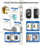 Veise KS02A Fingerprint Keyless Entry Door Lock, Auto Lock, Electronic Keypad Deadbolt for Front Door, Biometric, Anti-Peeping Password, Easy Install, Matte Black