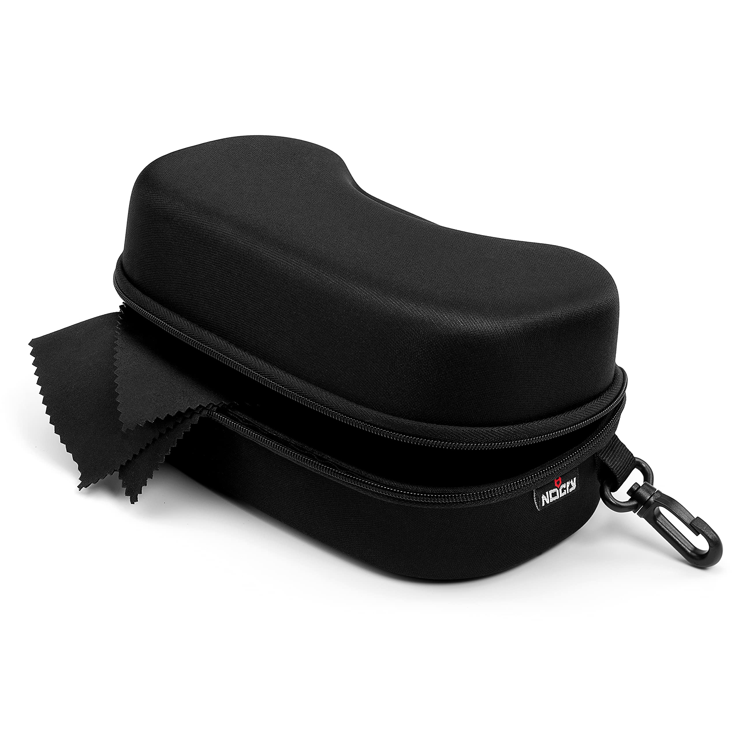 NoCry Protective Goggle Case; Fits Most Goggles; Semi Hard, Water Resistant and Shockproof Outer Shell; Reinforced Zipper; Belt Clip; Designed to Fit All Safety Goggles; Black