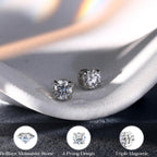 GEMQUEEN Moissanite Magnetic Earrings for Women Men Hypoallergenic 1CT