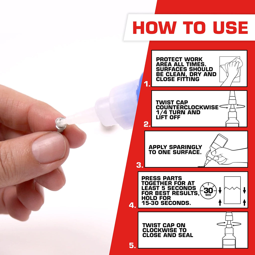 Loctite Super Glue Liquid Professional, Clear Superglue For Plastic, Wood, Metal, Crafts, & Repair, Cyanoacrylate Adhesive Instant Glue, Quick Dry - 0.14 fl oz Bottle, Pack Of 12