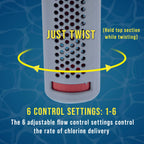 U.S. Pool Supply Flamingo Floating Spa, Hot Tub & Small Pool Chlorine and Bromine Dispenser - Holds 1" Tablets, 6 Flow Level Control Settings - Fun Pink Animal Floater, Adjustable Balanced Delivery