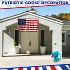 Yeyeplum 2 Set 250 Anniversary USA Porch Goose Outfits for 23" Lawn Statue Patriotic Porch Goose Statue of Liberty Costume for Cement Sculpture Clothes for 4th of July Garden Patio Party Decoration