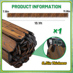 Wooden Garden Edging - 13.1ft x 11.8in Pine Landscape Border, Flexible Weather-Resistant Fences for Decorate Spring Outdoor Patio Yard Lawn Flower Beds