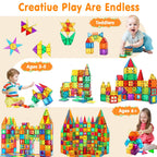 NVHH 100PCS Magnetic Tiles Blocks for Kids Ages 3-5 4-8 STEM Learning Toys