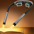 Glocusent Ergonomic Reading Lights for Books in Bed, 1600mAh Rechargeable Book Light, 100 Hrs - 3 Colors & 5 Brightness, Neck Light with Timers, Sleep Aid & Travel Lock
