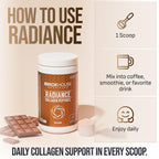 BRICKHOUSE NUTRITION Radiance: Collagen Peptides Powder for Skin & Hair Growth | Anti-Aging Collagen Supplements with Hyaluronic Acid - Chocolate