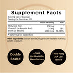 NatureBell 2 Pack Plant Based Hyaluronic Acid Supplements 250mg with 25mg Vitamin C & Biotin 5000mcg, 480 Total Capsules | Essential for Hair Growth, Joint Support, & Hydrating Skin | Non-GMO