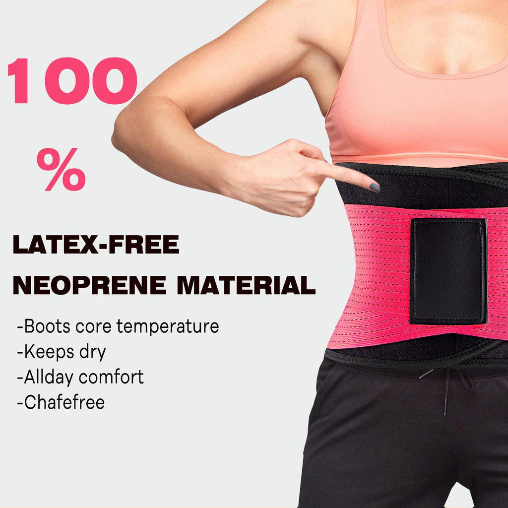 VENUZOR Waist Trainer Belt for Women - Waist Cincher Trimmer - Slimming Body Shaper Belt - Sport Girdle Belt (UP Graded)(Hot Pink,XX-Large)