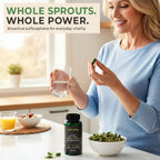 Whole Broccoli Sprout Capsules, 6–10mg Sulforaphane Yield, No Extracts