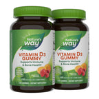 Nature's Way Vitamin D3 Gummies, Supports Immune and Bone Health*, 2000 IU (50 mcg) per 2-Gummy Serving, Vitamin D3 2000IU per 2 Gummies, Mixed Fruit Flavored, 120 Count (Set of 2)