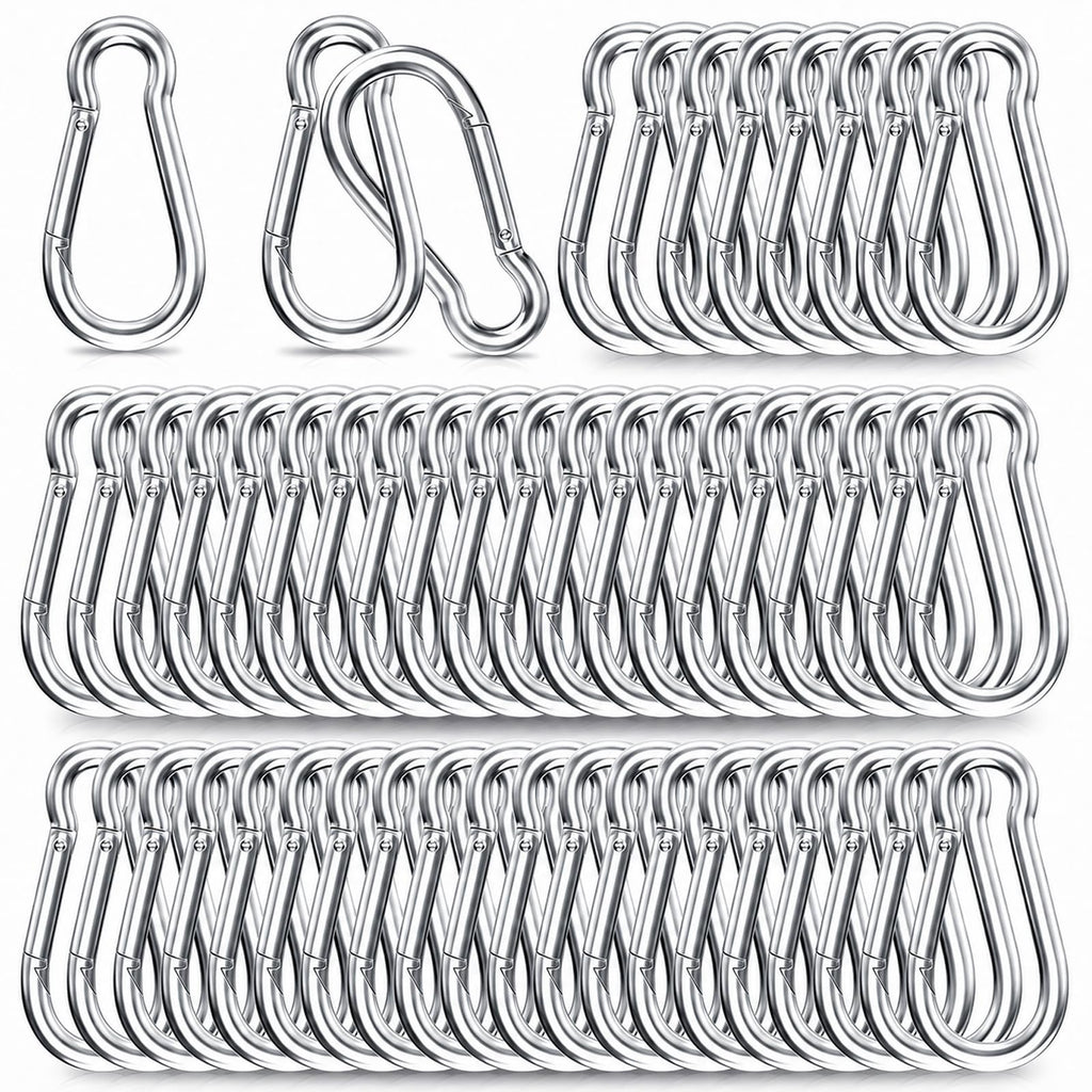 High-PQ 50PCS Carabiner Clip,Heavy Duty Spring Snap Hook,2IN(M5)