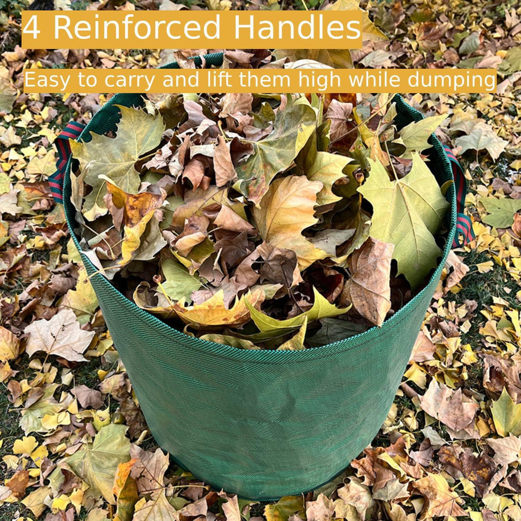 RISETEX 3-Pack 106 Gallon Standable Reusable Leaf Bags with Handles
