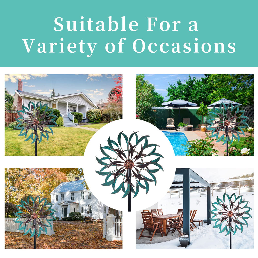 Stargarden Metal Wind Spinner,Two-Way Wind Sculptures,360 Degrees Kinetic Wind Spinners for Yard and Garden