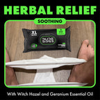 DUDE Wipes Herbal Relief Flushable Wipes - Extra-Large Adult Wet-Wipes - Infused with Soothing Witch Hazel, Geranium Essential Oils, Vitamin E, and Aloe - Septic and Sewer Safe 48 Count (Pack of 12)