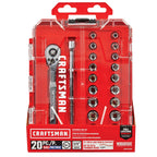 CRAFTSMAN Mechanics Tool Set, 1/4 Inch Drive, 20 Piece (CMMT12108)
