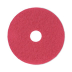 Boardwalk Buffing Floor Pads, 17" Diameter, Red, 5/Carton