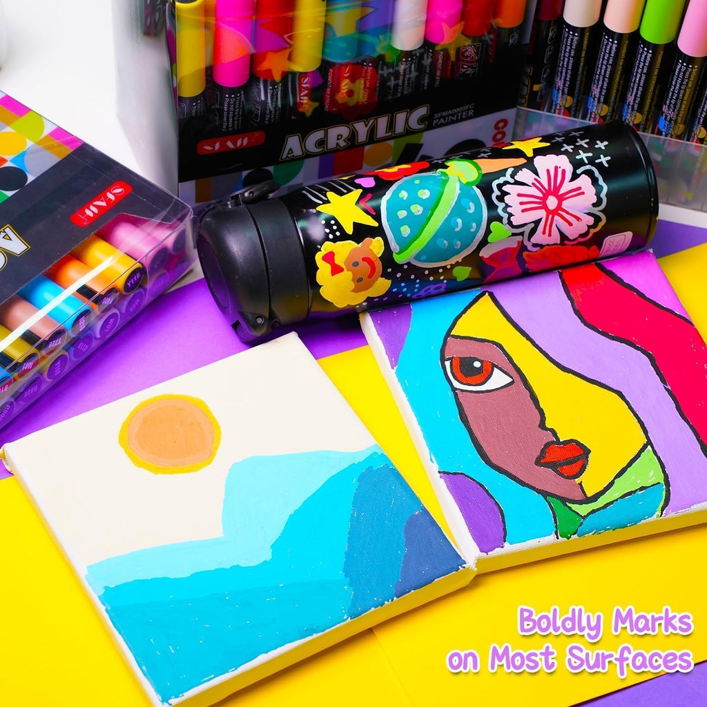 SFAIH Acrylic Creative Markers - 3mm Replaceable Nibs 24 Colors