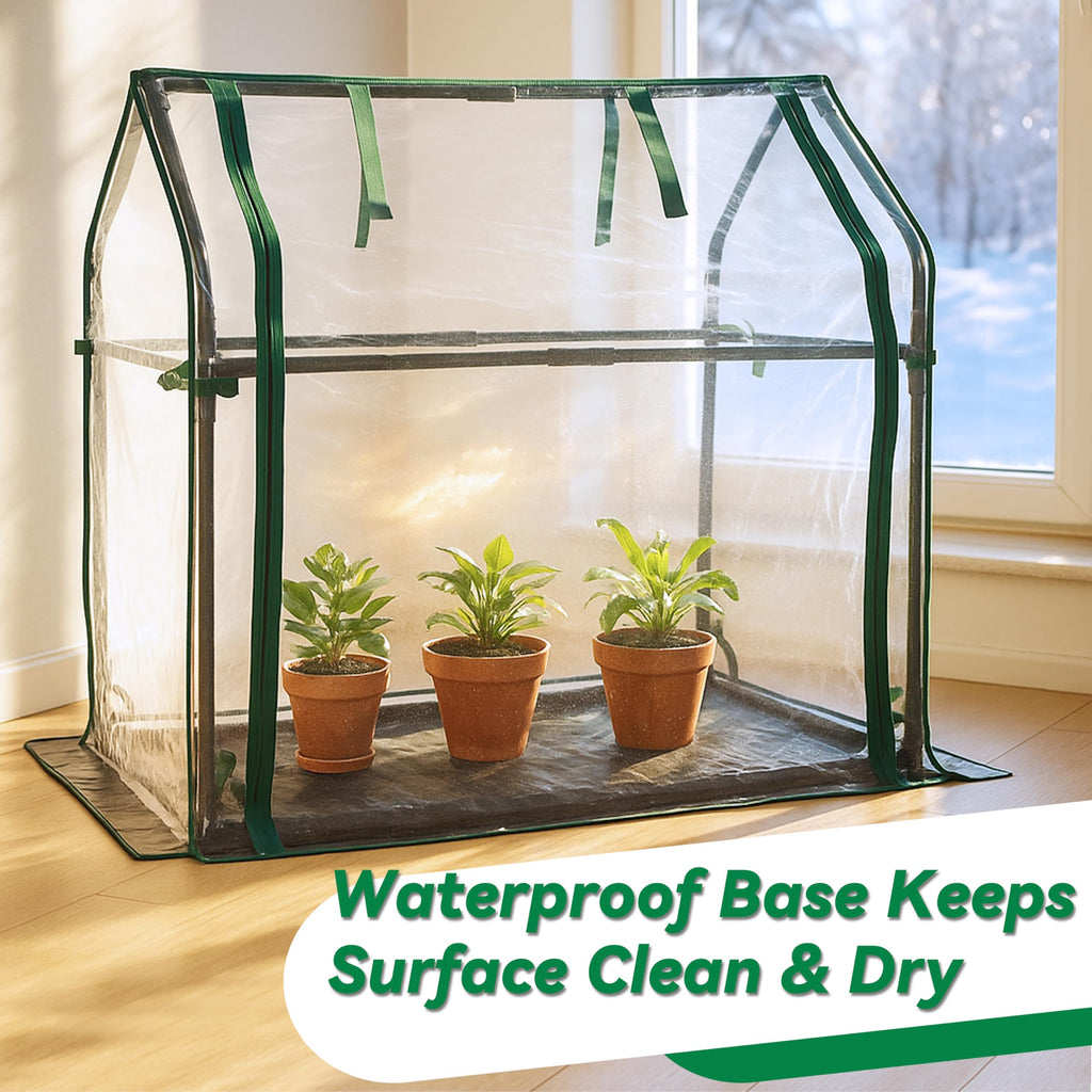 Gardzen Mini Greenhouse with Waterproof Base, 6.2"(L) x18.9(W) x33.3(H)