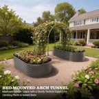 Anleolife 4x6ft Galvanized Garden Arch Trellis, Raised Beds and Vines