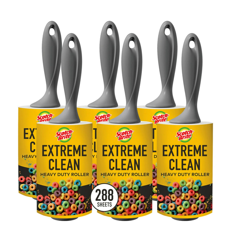 Scotch-Brite 50% Stickier Lint Roller Works Great On Pet Hair 6 Rollers 48 Sheets per Roller 288 Sheets Total (Packaging may vary)