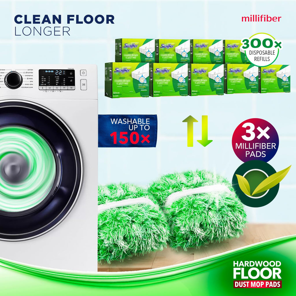 Millifiber Floor Duster Refill 15x8 Inches - Pet Heavy Duty Duster Refill Compatible with All 15x8 Mop Heads, 3-Pack (Mop is Not Included)