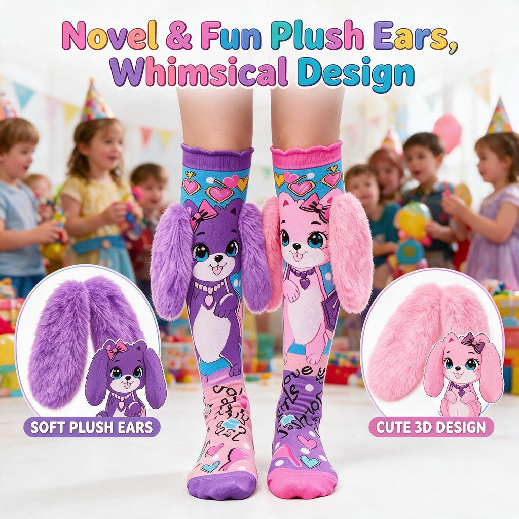 MITUN SEMI Crazy Socks for Kids Girls 3D Silly Wacky Funny Socks Knee High