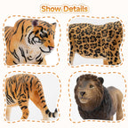 Toymany 8PCS Realistic Lion Tiger Cheetah Leopard Figurines Toy