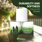 Gaias Premium and Soft Organic Bamboo Toilet Paper | 24 Mega Rolls, 3 Ply, 370 Sheets | FSC Certified, PFAS & BPA Free, Eco-Friendly, Sustainable Tissue - Plastic Free, Septic Safe, Vegan