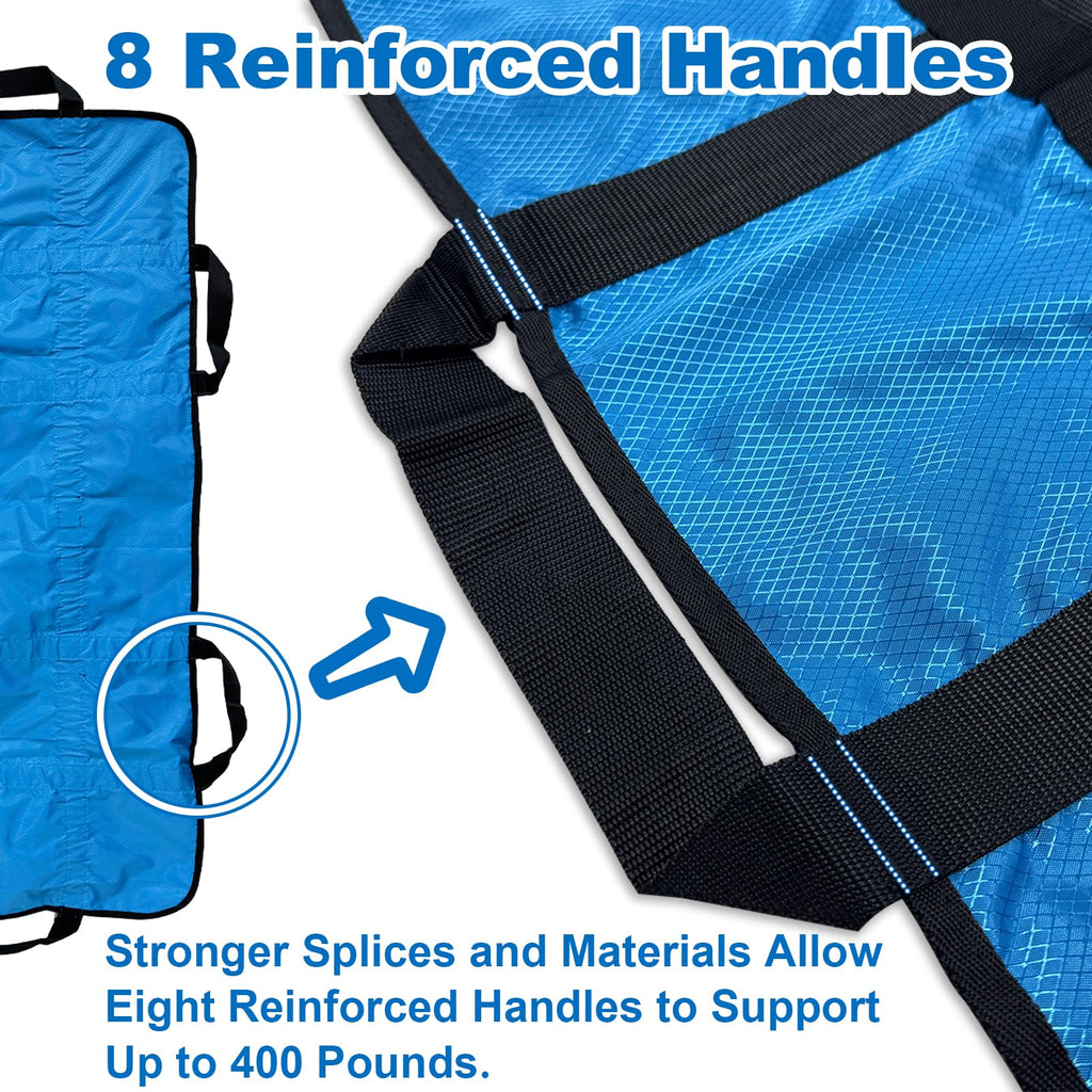 Reusable Positioning Bed Pads for Elderly with 8 Handles 48"x40", Washable Transfer Slide Sheets for Moving, Turning, Lifting Patients, Draw Sheets for Hospital Beds, Padded Bed Senior Transfer Helper