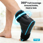 NEWGO Foot Ice Pack Wrap for Plantar Fasciitis Relief, 360° Full Coverage Reusable Gel Ice Boot for Heel & Ankle Pain, Cold Compression for Swelling, Achilles Tendonitis & Ankle Sprain- Black