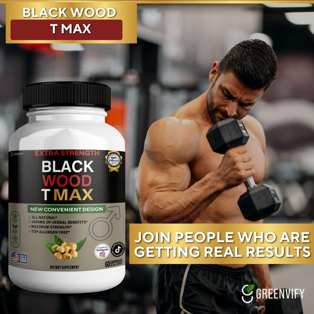 GREENVIFY Black Wood T Max, Extra Strength, 60 Capsules, 30 Day Supply (5)