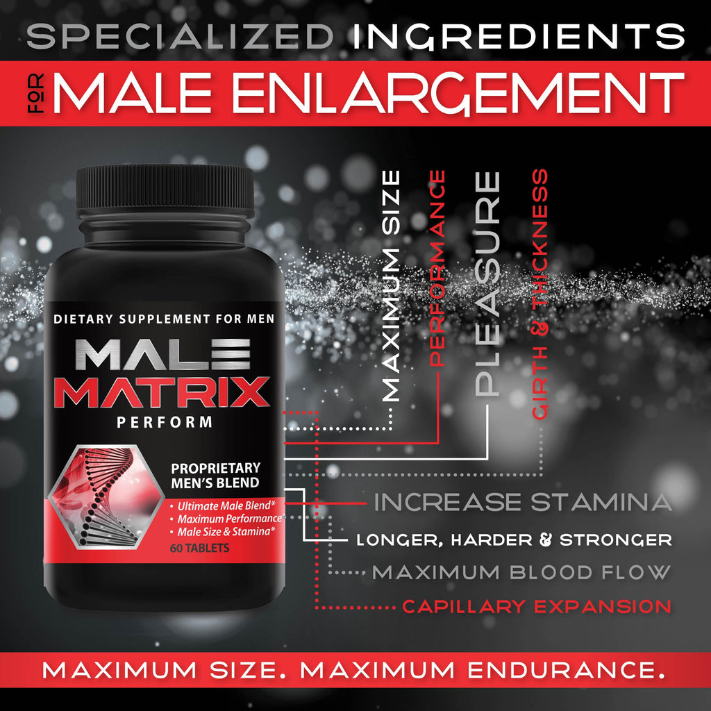 XL Science Male Matrix- Enlargement Pills for Men- Amplify Male Size- Extend in Length, Engorge in Girth- Boost Up to 3 Inches in 90 Days- Stamina Multiplier- 60 Tablets