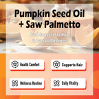 BELANO Pumpkin Seed Oil with Saw Palmetto Capsules, Pumpkin Seed Oil for Hair Growth, Improve Hair Loss, Cold Pressed, Promote Hair Growth, Maintain Body Balance, 60 Softgels