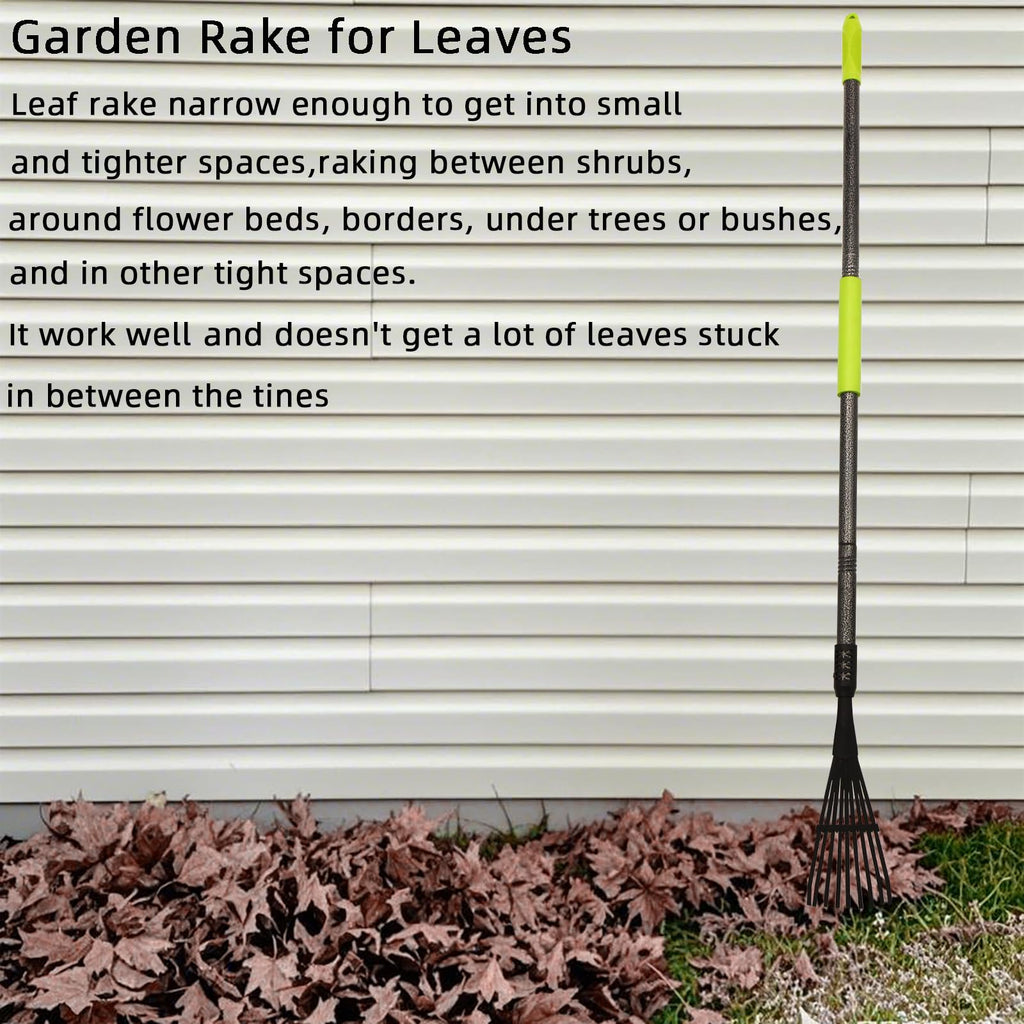 KLDOLLAR Garden Rake for Leaves, 48" Metal Leaf Rake with Soft Foam Grip