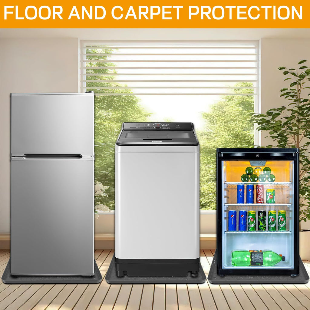 Mini Fridge Silicone Mat,19.7''x19.7''x0.5''-Fridge Drip Tray Concave and convex design is leak-Proof and Non-Slip Perfectly Compatible with Washer, Dryer, Wine Cooler, Dishwasher ect. (Grey1)