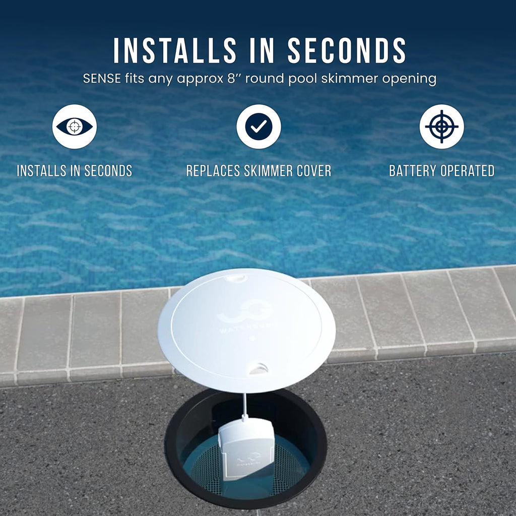 WaterGuru Sense S2 Smart Pool Monitor – Digital Pool & Spa Water Tester for Chlorine, pH, CYA & Alkalinity – Wi-Fi Enabled – Includes C5 Cassette, Float Ring & Batteries