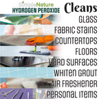 SimpleNature 12% Food Grade Hydrogen Peroxide Solution - 2 Gallons - Natural Multipurpose Cleaner - Made in USA - Ideal for Commercial, Residential, Kitchen, Bath, Laundry, and More