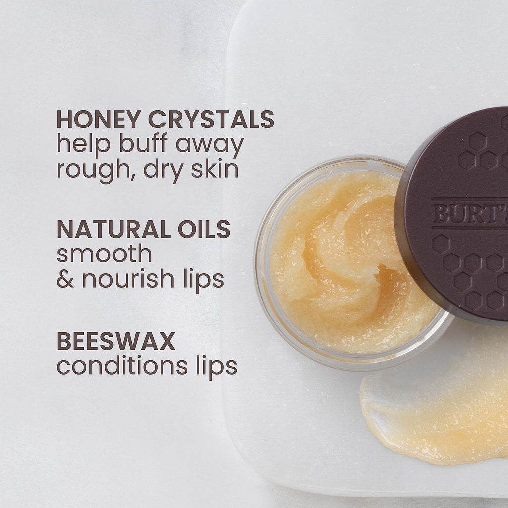 Burt’s Bees Conditioning Lip Scrub and Overnight Intensive Lip Treatment, With Ceramides, Exfoliates and Hydrates Lips 8 Hours, Natural Origin, 2 Jars, 0.25 oz