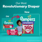 Pampers Diapers - Cruisers 360 - Size 5, 128 Count, up to 100% Leakproof Pull-On Diaper for Active Babies