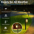 Mancra Solar Pathway Lights Outdoor, 10 Pack Metal & Glass Solar Lights Outdoor Waterproof Landscape Path Lights for Yard Walkway Garden Decor, Warm White