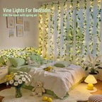 JMEXSUSS Vine Curtain Lights, 200 LED Vines with Fairy Lights for Bedroom