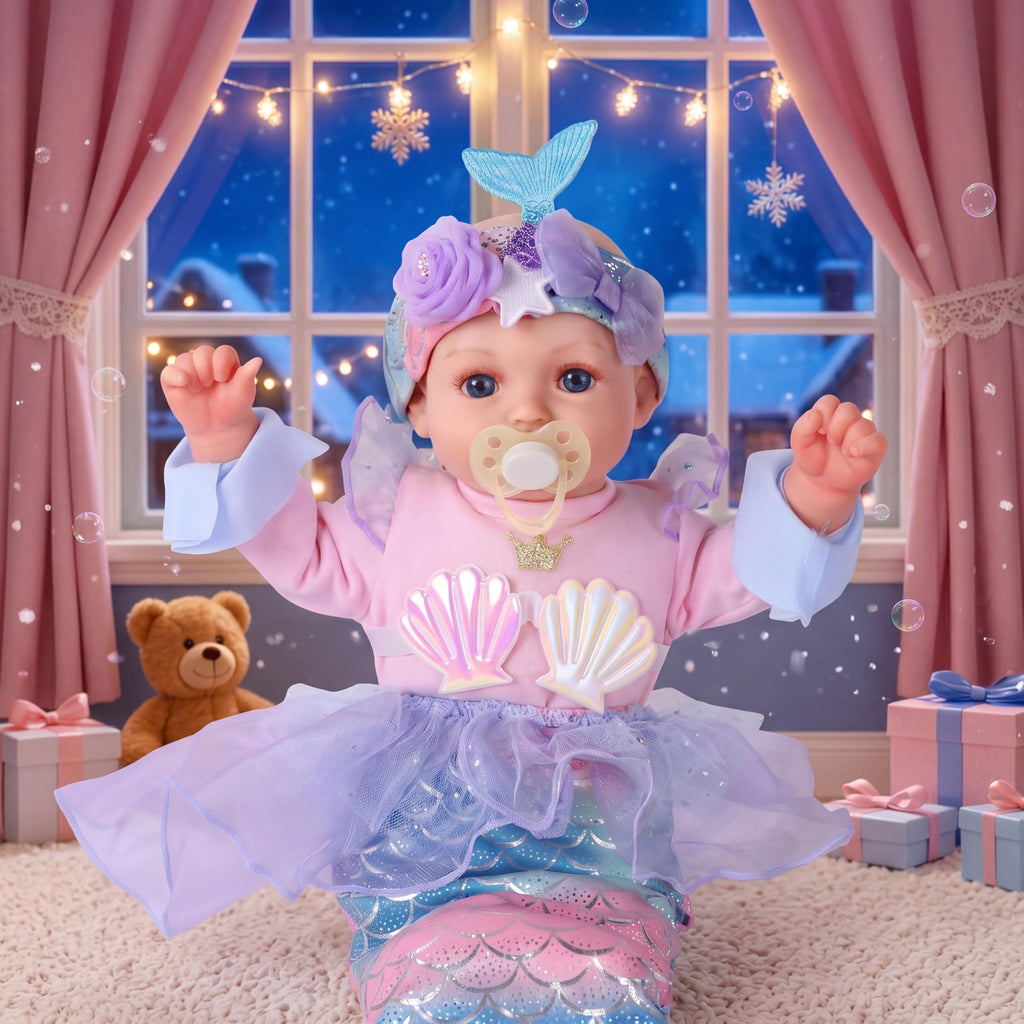 BABESIDE 15 Inch Mermaid Baby Doll Girl with Removable Set and Accessories