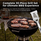 Kaluns Grilling Accessories, Dad Gifts for Christmas, Heavy Duty Stainless Steel Grill Set BBQ Grill Accessories for Outdoor Grill with Meat Thermometer, Case and Apron