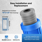 PUREPLUS 5 Micron 10" x 4.5" Whole House Activated Carbon Water Filter, Enhanced Lead Removal Carbon Replacement Cartridge, Compatible with GE GXWH40L, GXWH35F, BB10, FXHTC, FC15B, CTO10BB-CQB, 2PACK