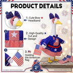 ZhouBoat Patriotic 4th of July Porch Goose Outfit for 23 Inch Lawn Statue